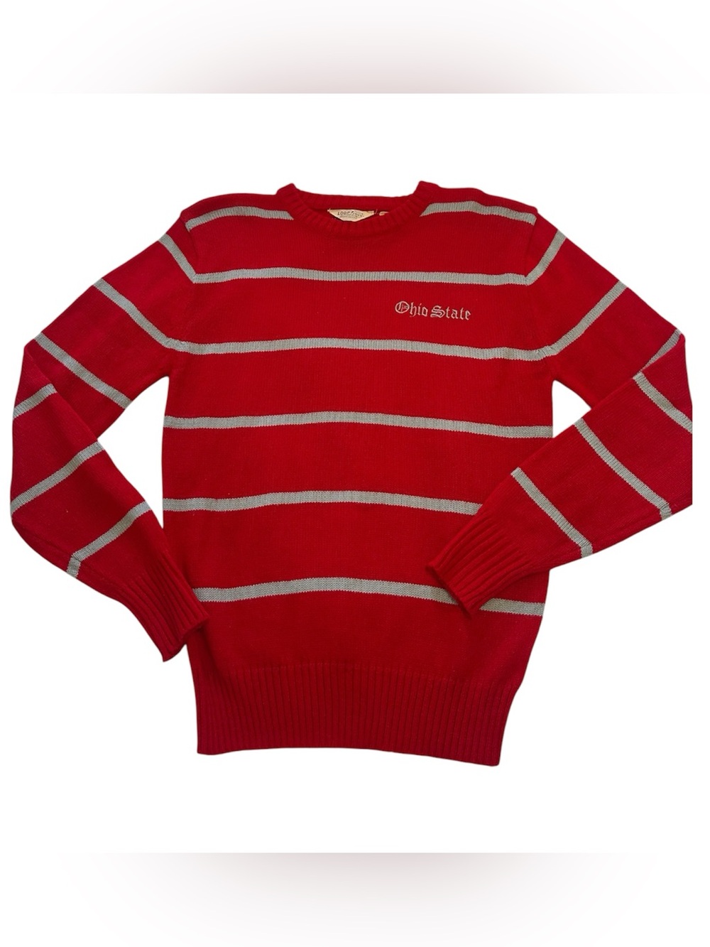 Vintage Ohio State Buckeyes Red Striped Ohio State Crewneck Sweater Size Medium